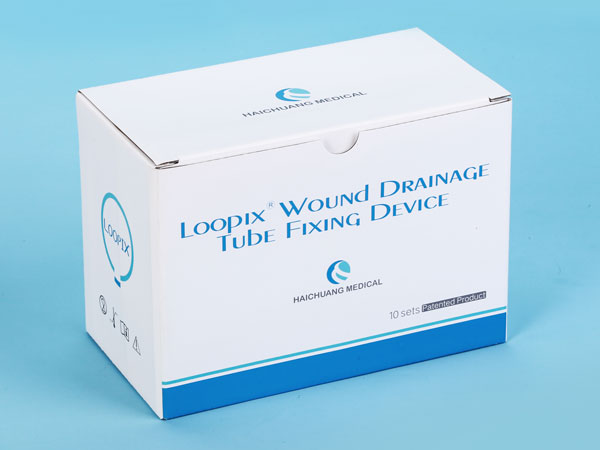 Packung mit LOOPIX Wunddrainageschlauch-Fixiergerät