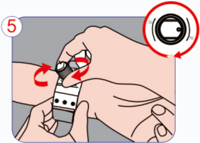 橈骨動脈止血器の適用手順 Step 5