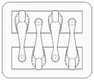 Desenho de dispositivo de redução de tensão da pele